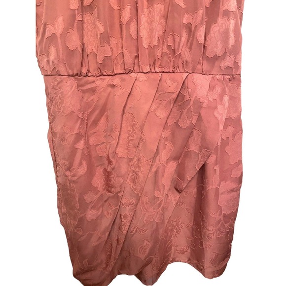 NWT Lulu’s Chic Demeanor Rusty Rose Pink Floral Jacquard Halter Mini Dress Large - Picture 7 of 8
